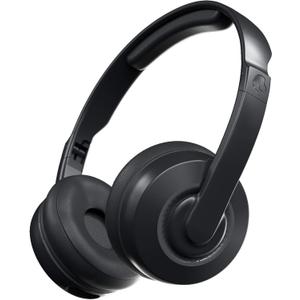 Skullcandy Cassette Wireless On-Ear Headphones, Up to 22 Hours Battery, Foldable Lightweight Design, Backup 3.5mm AUX Cable Included, Microphone for iPhone Android - Black