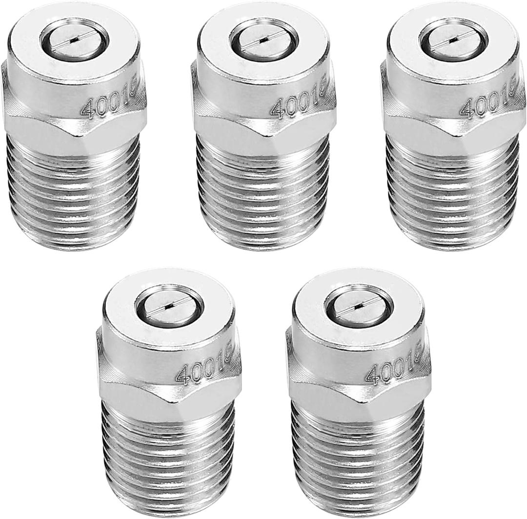 Tool Daily 40 Degree Surface Cleaner Tips, 1/4 Male NPT Threaded Spray Nozzles, Pressure Washer Nozzle Tips Replacement for Water Broom, Undercarriage Washer, 4000 PSI, 5 Pack