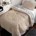 Bedsure Twin Comforter Set - Warm Tan Comforter, Boho Tufted Distressed Vintage Bedding for Kids, 2 Pieces Farmhouse-Style Bed Set for All Seasons, Fluffy Soft Bedding with 1 Pillow Sham