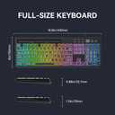 MARVO Large Print Backlit Keyboard, WK712 Wired Computer Keyboards with 7 Colors & 11 Modes Backlight, Tablet Phone Holder and Quiet Light Up Keys, Full-Size Gaming Keyboard for Windows, Mac