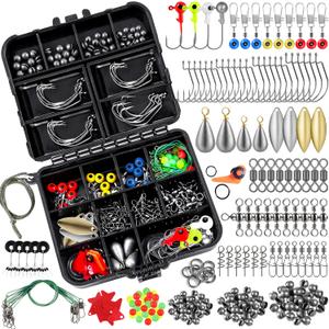 TOPFORT 187/343pcs Fishing Accessories Kit, Organized Fishing Tackle Box with Tackle Included, Fishing Hooks, Fishing Weights Sinkers, Fishing Gear and Equipment, Fishing Gift for Men TOPFORT 187/343pcs Fishing Accessories Kit, Organized Fishing Tackle Box with Tackle Included, Fishing Hooks, Fishing Weights Sinkers, Fishing Gear and Equipment, Fishing Gift for Men