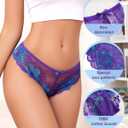 Lace Underwear for Women Sexy Cheeky Panty Seamless Women's Underwear Hipster Ladies No Show Breathable Bikini 3 Pack (M)