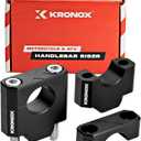 KRONOX Premium 1 1/8" Motorcycle Handlebar Riser - CNC Aluminum Alloy Handle Bar Riser Mount Extender for ATV, Motor & Dirt Bike Handlebars- Easy DIY Plugs Road Accessories-Matte Black, Screw Included