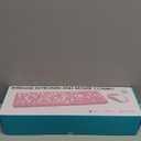 Wireless Keyboard and Mouse Combo, Retro Typewriter Keyboard with Round Keycaps, 2.4GHz USB Cute Wireless Keyboard Mouse for Computer, Desktop, Laptop and Computer (Pink-Colorful)