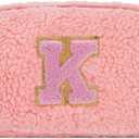 Belt Bag with Initials,Fanny Packs Crossbody Bags for Women Girls Kids,Birthday Graduation Gifts for 5 6 7 8 9 10 11 12 13 14 15 16 Year Old Girl,Trendy Cute Purse Stuff - K,Peach
