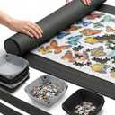 Jigsaw Puzzle Mat Roll Up, 45” x 29.5” Puzzles Matt Rollup Storage Up to 2000 Pieces, Non-Slip Rubber Bottom & Smooth Top, Portable Saver Pad Organizer Accessories Puzzle Anti-Scatter Blanket