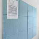 Large Cork Board Alternative - 12-Pack Felt Wall Tiles with Safe Removable Adhesive Tabs, Cork Wall Tiles Bulletin Board Home Office Essentials - Baby Blue