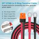 XT60i to O Ring Terminal Cable 10 AWG 3FT XT60i Female to O Ring Connector XT60i-F Extension Cable for Portable Power Station Solar Generator