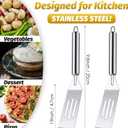 Patelai 5 Pack Small Spatula Mini Serving Brownie Spatula for Serving and Flipping Cooking Pancakes Desserts Cookie Eggs Lasagna (Slotted,Stainless Steel Handle), 2 pack