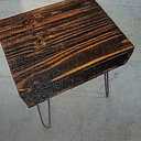 Pallet Night Stand - Pine Wood Night Stand, Reclaimed Wood Side Table | Rustic Farmhouse Style Nightstand, Industrial Night Stand, Solid Nightstand, Reclaimed Pallet End Table with Charred Finish
