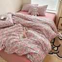 HighBuy Vintage Floral Comforter Set Full Size Rabbit Bedding Sets 3 Piece Full Comfy Soft Comforter with 2 Pillowcases,Bohemian Botanical Bedding Comforter Full for Teen Girls,Washable,Cozy