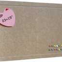 Felt Wall Poster, 23"x15" Photo Board, with 1 Box of 20 Push Pins (Random Color) for Classroom Dorm Wall Decor - Oatmeal