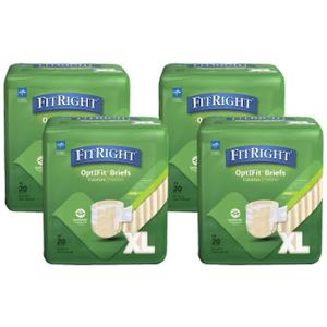 Medline FITEXTRAXLGZ FitRight Extra Briefs, 56-64", XL Size, 20 Count (Pack of 4) Medline FITEXTRAXLGZ FitRight Extra Briefs, 56-64", XL Size, 20 Count (Pack of 4)