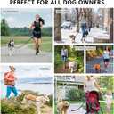 Hands Free Dog Leash Bungee Retractable Dog Running Waist Leash for Running Walking Jogging Training Hiking with Medium to Large Dogs, Adjustable Waist Belt Pouchouch, Reflective Stitches, Dual Handle