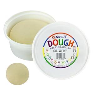 Hygloss Play Modeling Dough for Kids Safe & Non-Toxic Sensory Dough for Arts and Crafts 3 lb Tub Play Clay for Toddler Activities, Preschool Classroom Must-Haves White Color, Unscented, White