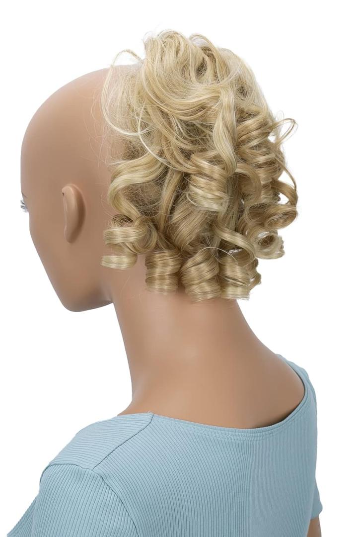 CAISHA Jumbo Hairpiece Scrunchy Updo Voluminous Curly Messy Bun Blond Mix G13L