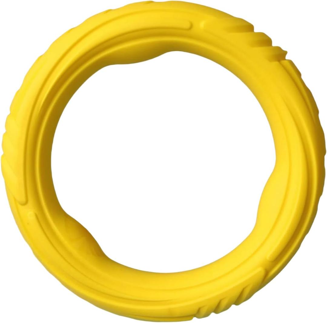 Indestructible Dog Ring Toy, Rubber Soft Dog Chew Toys, Small Medium Large Dogs Frisbee for Aggressive Chewers,Suitable for Tossing, Pulling Training-6.69in Flying Disc (1 Ring)