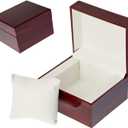LETURE Wooden Single Watch Cases for Men Women, Wood Wrist Watch Bangle Gift Box with Pillow