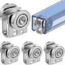 Fumete 4 Pack 2 Wheel Trolley Assembly Rollers Light Duty for 1-5/8" High Strut Channel Heavy Duty Steel Dual Wheel Roller with Ball Bearings Zinc Plated with M6 Mounting Hole 1000 lb Capacity