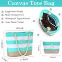 YOOLIFE Beach Bags for Women - Travel Canvas Beach Tote, Pool Waterproof Bag, Travel Essentials, Gifts for Women Birthday
