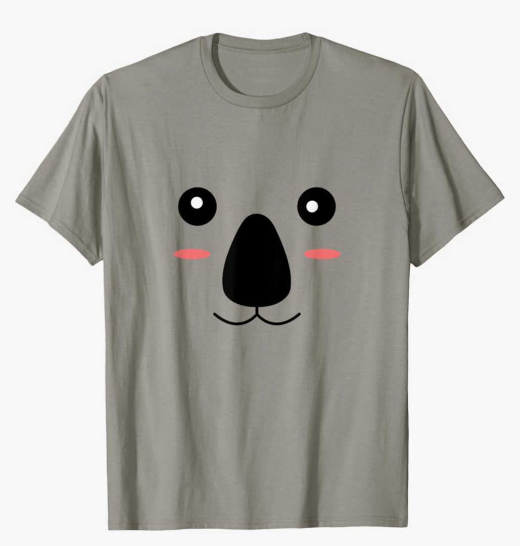 Funny Koala Bear Face Easy Halloween Costume Boys Girls T-Shirt, XL