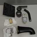 Shower Faucet Set with Tub Spout Bathtub Faucet Kit Shower Tub Faucet Set Complete Tub Shower Trim Kit with Solid Brass Rough-in Valve and Rainfall Square Showerhead Matte Black