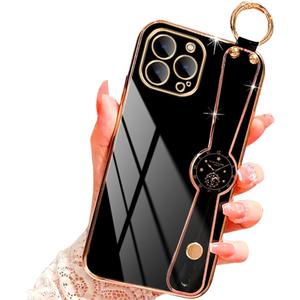 for iPhone 14 Pro Girls Bling Case - Cute Watch Partten Soft Back Cases Covers Wristband Kickstand Raised Camera Protection Bumper Silicone Shockproof Chic Phone Case