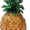 Pineapple Jewelry Trinket Boxes Hinged Hand-painted with Crystal Fruit Collectible Ornaments Gift Room Decor for Women Girls