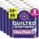 Quilted Northern Toilet Paper, Ultra Plush, 24 Mega Rolls, Bath Tissue
Quilted Northern Ultra Plush toilet paper; 24 Mega Rolls; 3-ply toilet tissue
