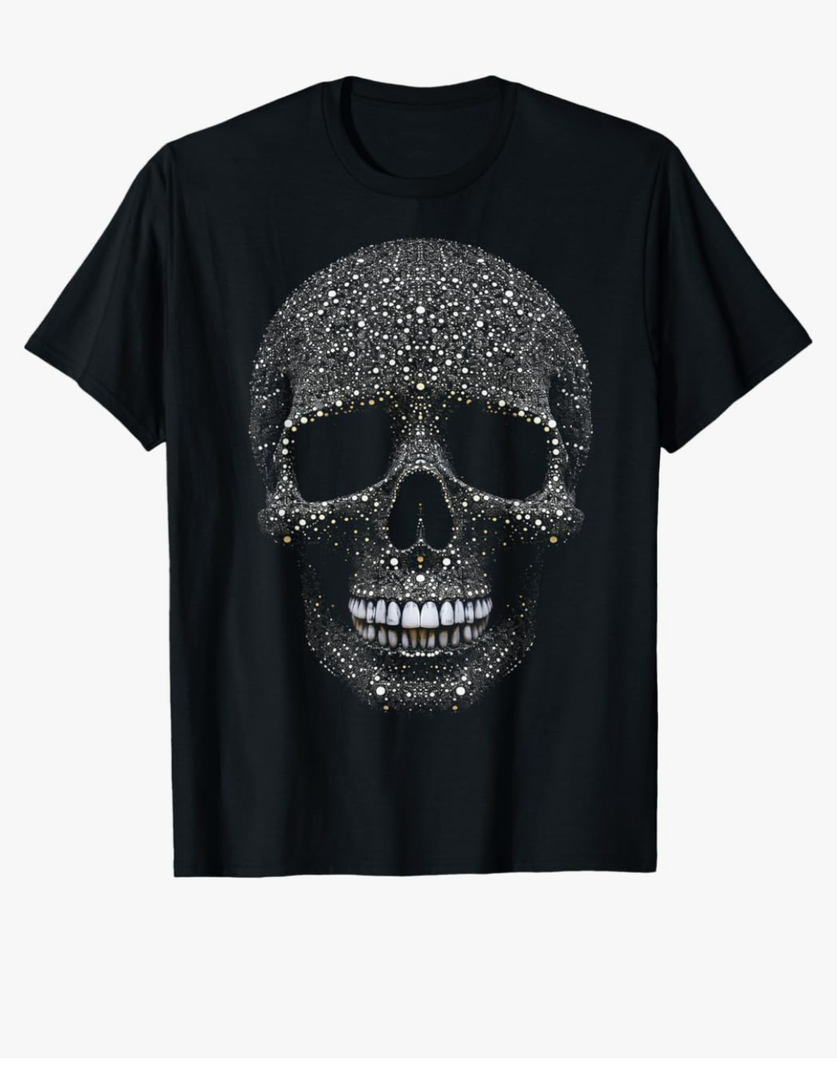 Skull Art Drawing T-Shirt Size XXL