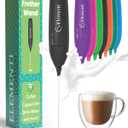 Elementi Powerful Frother Wand  Lightweight Milk Frother & Drink Mixer Handheld, Matcha Whisk for Dreamy Lattes, Powerful Coffee Mixer Wand & Blender Stirrer - Make Creamy Cappuccinos at Home (Black)