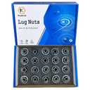 Kadrick 20pcs M12x1.5 Lug Nuts,One-Piece Solid Chrome, Replacement for 2001-2019 Ford Escape/2012-2018 Focus/2006-2019 Fusion/Lincoln 2015-19 MKC/2012-16 MKZ,Large Acorn SeatNew Model (Silver)