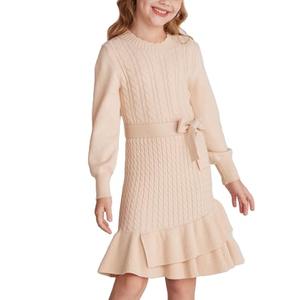 GRACE KARIN Girls White Dress Teen Long Sleeve 2 Layer Flowy Casual Kids Dress Outfits, Size 12-14