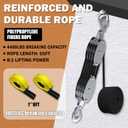 YATOINTO Rope Hoist Pulley System with Metal Bearing, 4400LB Pulley Block and Tackle, 8:1 Lifting Power 65ft, Heavy Duty Pulley Block for Hunting Lifting Garage Warehouses Building (with 2PCs Straps)