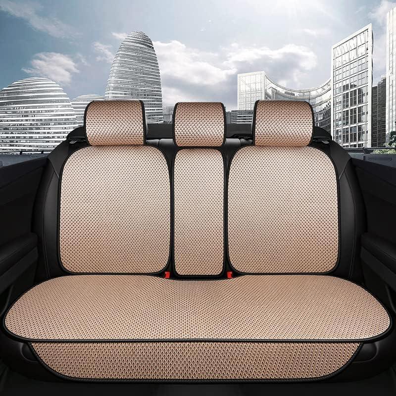 Auto Newer Luxury Breathable Rear Bench Car Seat Cover Fit Four Seasons, Back Seat Protector，Universal Rear of Car Seat Cushions, Universal Fit for 95% Cars, SUV, Pickup, Van（Rear Seat, Beige)
