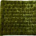vctops Luxury Velvet Square Chair Pad Thin Soft and Comfy Chair Cushion Tufted Indoor Seat Cushion Pillow Tatami (Green,17"x17")