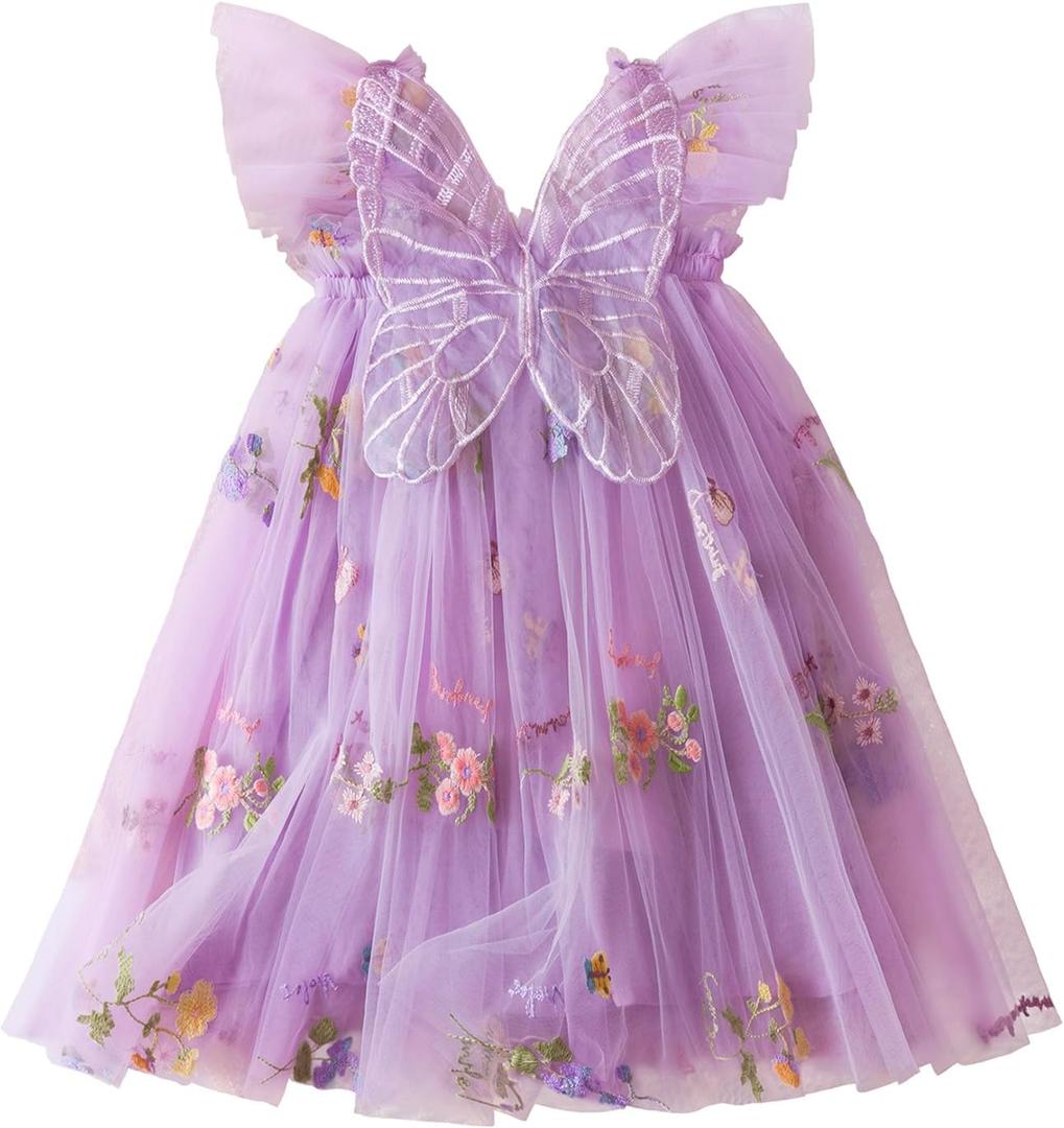 TTYAOVO Toddler Baby Dress Birthday Party Tulle Girl Dresses (12 Months, 2109 Purple)