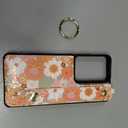 Petitian for Moto G Stylus 5G 2024 Case with Wallet - Women Girls Cute Girly Aesthetic Unique Design Leather Credit Card Holder Cardholder Stand Wristband for Motorola G Stylus 5G 2024, Orange Floral