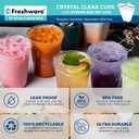 Freshware 24 oz Clear Disposable Plastic Cups with Strawless Sip Lids, 100 Pack Clear Plastic Tumblers, Heavy-duty Party Glasses, Disposable Cups for Thanksgiving, Halloween, Christmas Party