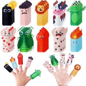 20 Pcs Passover Felt Finger Puppets Kit Passover Storytelling Role Play Finger Puppet Felt Ten Plagues Hand Puppet for Jewish Holiday Learning Storytelling Activities Pesach Seder Passover Christian