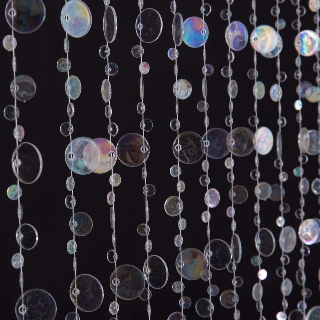 FlavorThings 3FTx6FT Faux Crystal Iridescent Acrylic Bubbles Beaded Curtain Doorway Curtains for Room Divider Closet Party Wedding Kids Bedroom Backdrop Decoration (36"W x 72"L (Pack of 1)) FlavorThings 3FTx6FT Faux Crystal Iridescent Acrylic Bubbles Beaded Curtain Doorway Curtains for Room Divider Closet Party Wedding Kids Bedroom Backdrop Decoration (36"W x 72"L (Pack of 1))