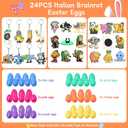 24PCS Filled Easter Eggs with Funny Mini Character Figures, Italian Brainrot Style Collectible Set, Novelty Surprise Capsules for Party Decor and Seasonal Events