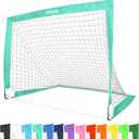 GoSports Portable Soccer Goals for Kids - 13 Color Options - Choose 4 x 3 ft or 6 x 4 ft - Team Tone Pop Up Nets for Backyard