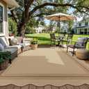 8x10 Scalloped Rug Easy Jute Washable Rug for Living Room Indoor Outdoor