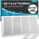 VOISEN Return Air Grille,Fits 24x12 Duct Opening,Steel Return Vent Cover, White Vent Cover Grill for Sidewall and Ceiling,HAVC Cold Air Return Vent Cover,Overall Size:25.75"W X 13.75"H
