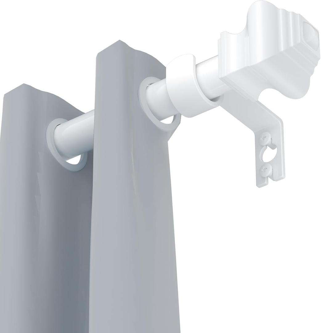 Curtain Rods for Windows 36-78 inch, 5/8 inch White Curtain Rod with Brackets Adjustable for Bedroom Kitchen Study Living Room