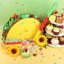 Taco Pinata Mexican Pinata Game with Stick Blindfold for Taco Birthday Party Decorations Mexican Themed Party Supplies Carnival Party Supplies
