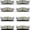 D702 D879 Ceramic Brake Pads Front & Rear Fits 1997-2002 Expedition, 1999-2003 F-150 4WD Disc Only, 2004 Heritage (VIN C), 1997-1999 F-250 LD, 1998-2002 Navigator