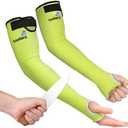 OriStout Cut Resistant Gardening Sleeves with Tumb Hole, Protective Arm Sleeves for Yard Work, Kitchen, Arm Guards for Biting, Pet Grooming, Gardening Gifts for Women, Green, 1 Pair