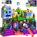 150 Magnetic Blocks Magnetic Building Toys, Mine Magnet World Building Craft, STEM Toy for Kids Age 4-8 5-7 8-12, Sensory Learning Toys Games, Gift for Boys Girls 3+ Year Old